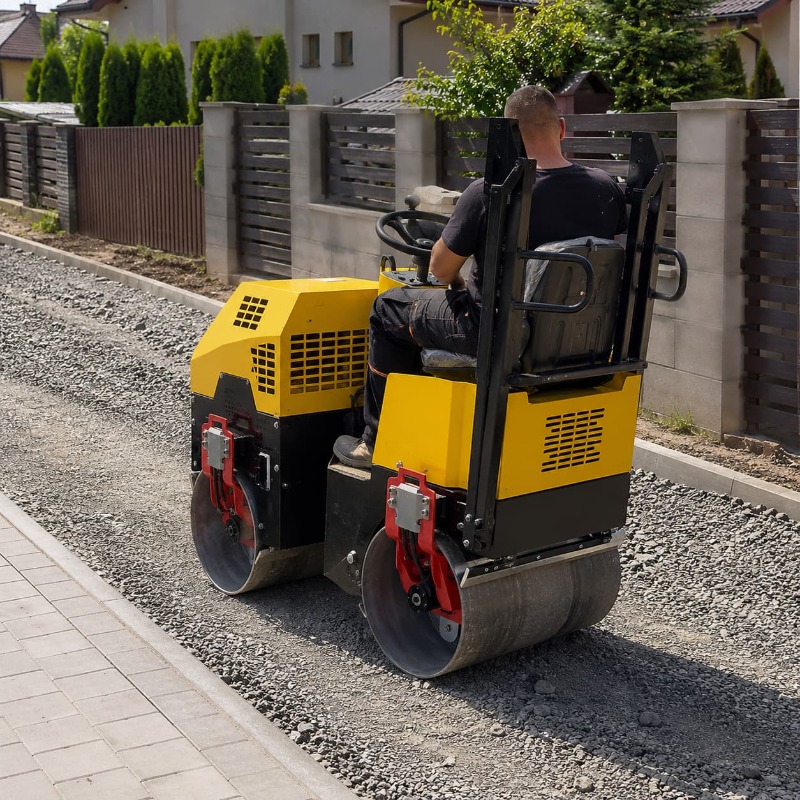 Heavy Equipment For Construction - Rullo Compattatore Vibrante a Doppio Tamburo,