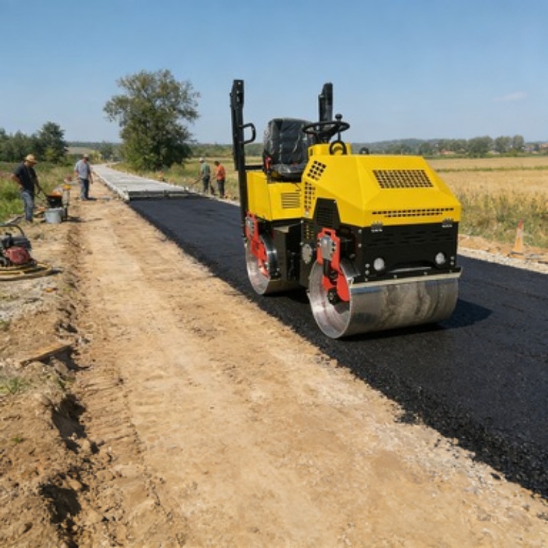 Heavy Equipment For Construction - Rullo Compattatore Vibrante Monocilindrico per Asfalto